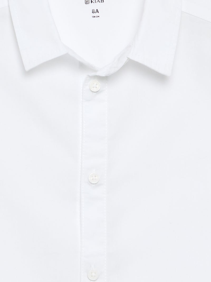 Camisa de algodón - colección fácil de poner Blanco - Kiabi