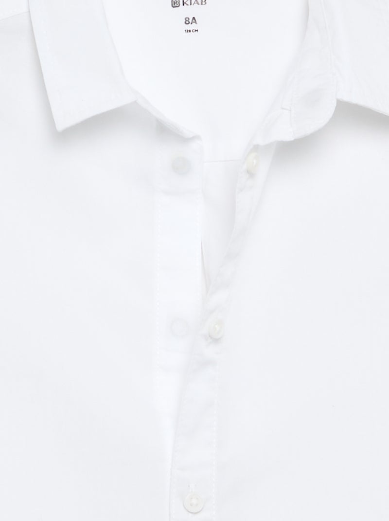Camisa de algodón - colección fácil de poner Blanco - Kiabi