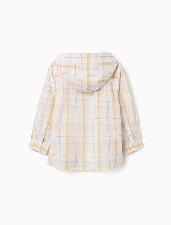 Camisa de algodón a cuadros con capucha B&S