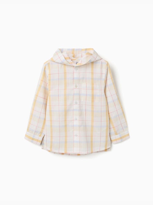 Camisa de algodón a cuadros con capucha B&S - Kiabi