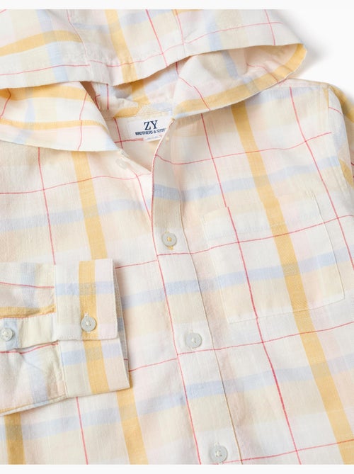 Camisa de algodón a cuadros con capucha B&S - Kiabi