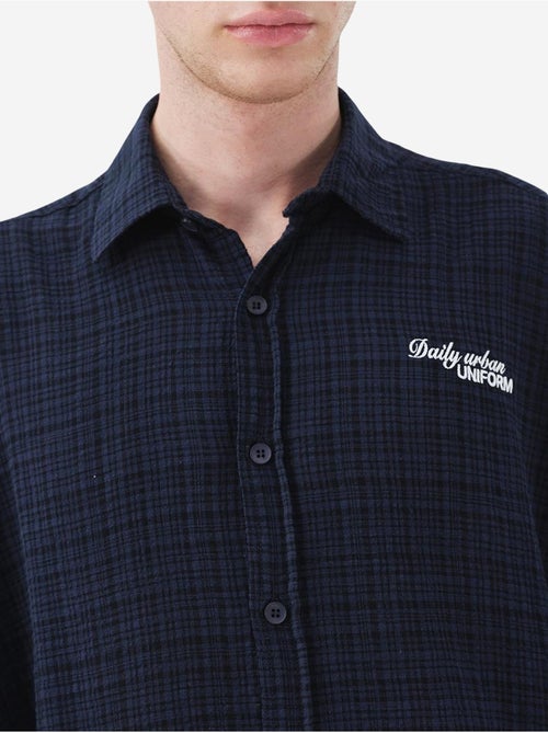Camisa de algodón a cuadros de corte relajado para hombre giesto - Kiabi Camisa de algodón a cuadros de corte relajado para hombre giesto - Kiabi