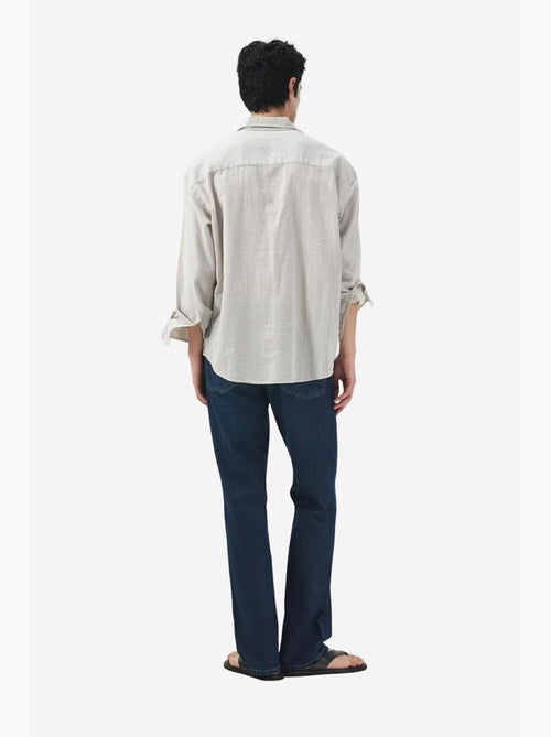 Camisa de algodón a rayas con tejido de terciopelo giesto - Kiabi Camisa de algodón a rayas con tejido de terciopelo giesto - Kiabi