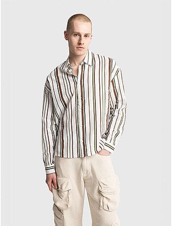 Camisa de algodón a rayas de corte relajado giesto