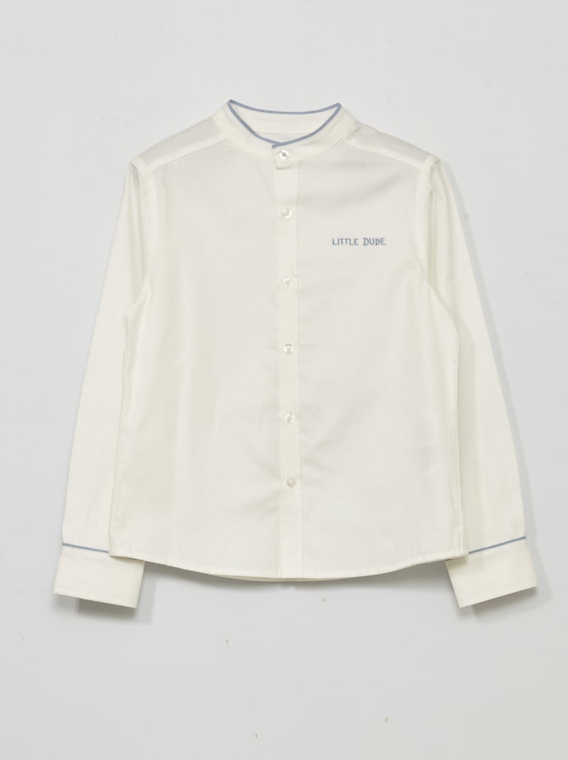 Camisa de algodón BLANCO - Kiabi