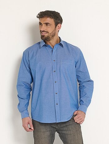 Camisa de algodón cambray estampada - Afibel