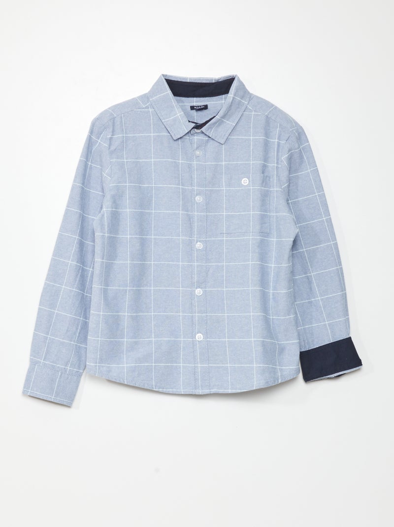 Camisa de algodón chambray AZUL - Kiabi