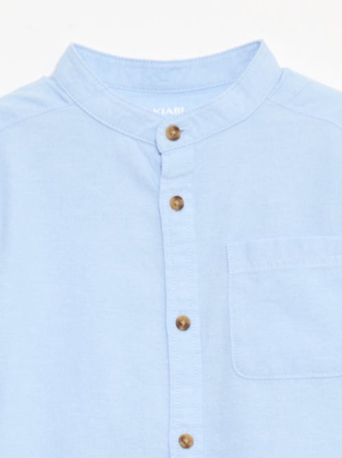 Camisa de algodón con cuello mao para hombre - Kiabi Camisa de algodón con cuello mao para hombre - Kiabi