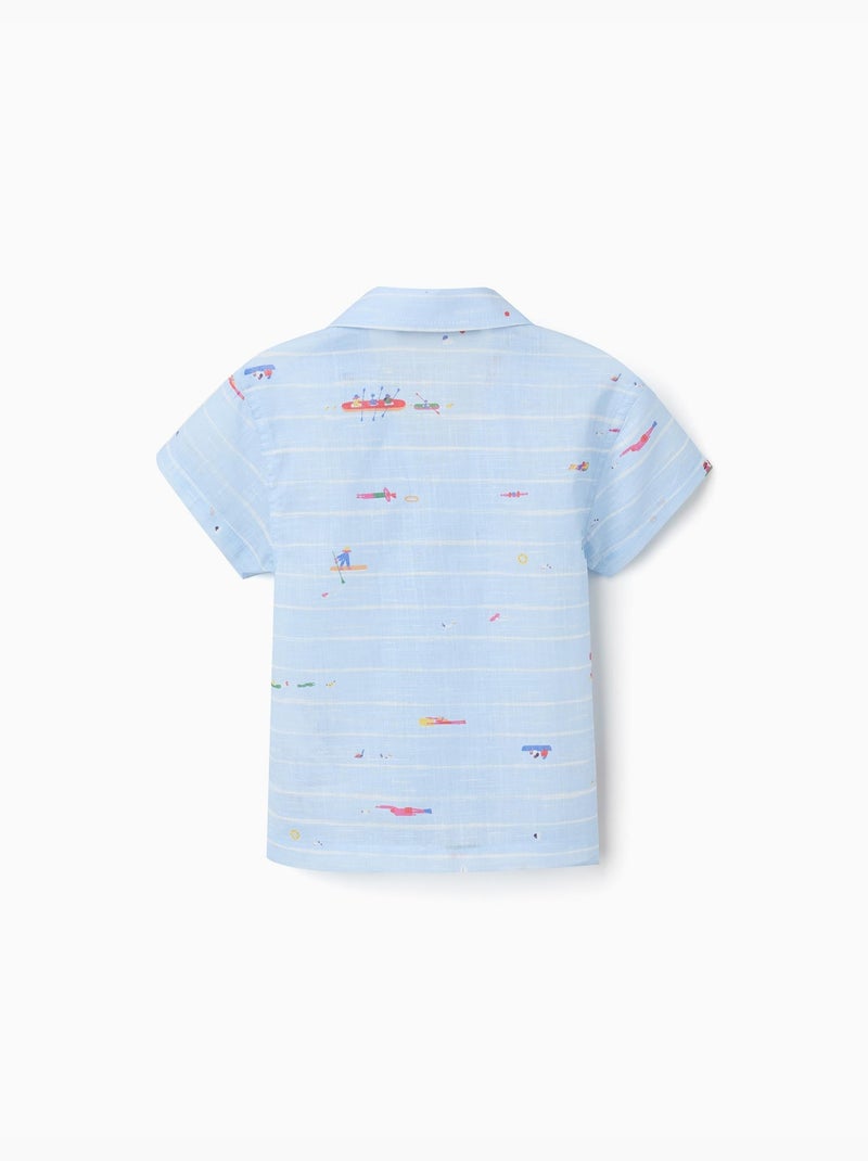 Camisa de algodón con estampado Carolina Celas x Zippy Azul claro - Kiabi