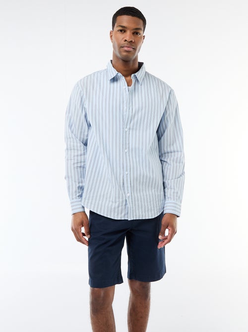 Camisa de algodón con estampado de rayas - Kiabi
