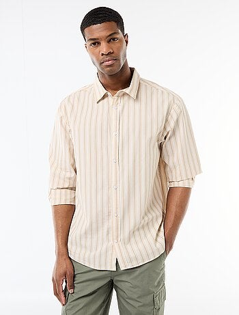 Camisa de algodón con estampado de rayas