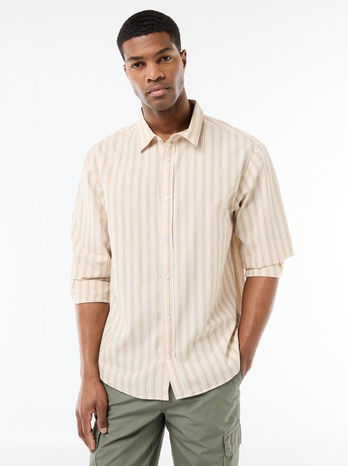 Camisa de algodón con estampado de rayas - Kiabi