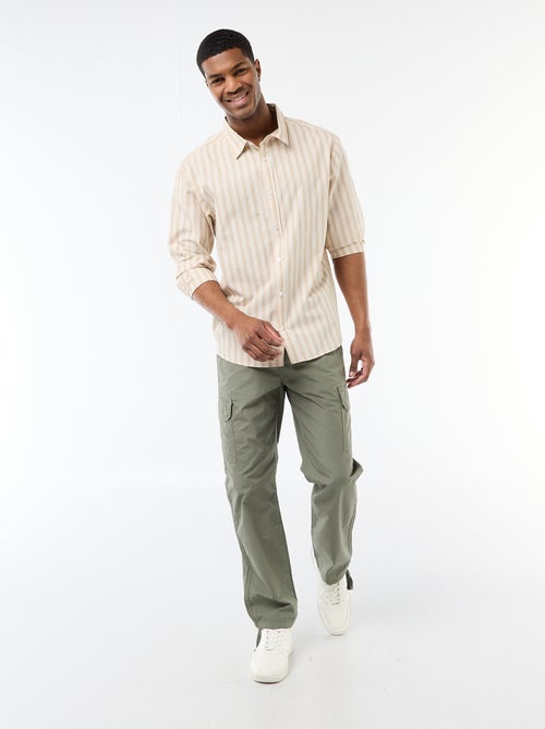Camisa de algodón con estampado de rayas - Kiabi