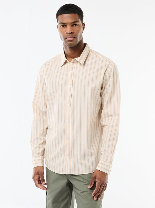 Camisa de algodón con estampado de rayas - Kiabi