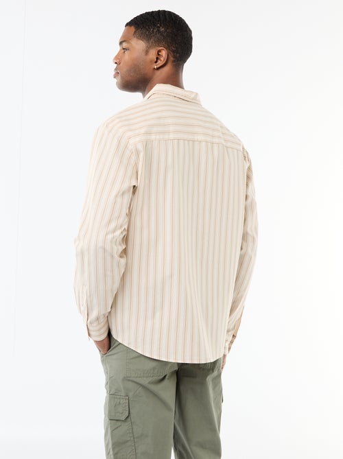 Camisa de algodón con estampado de rayas - Kiabi