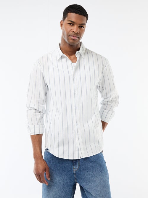 Camisa de algodón con estampado de rayas - Kiabi