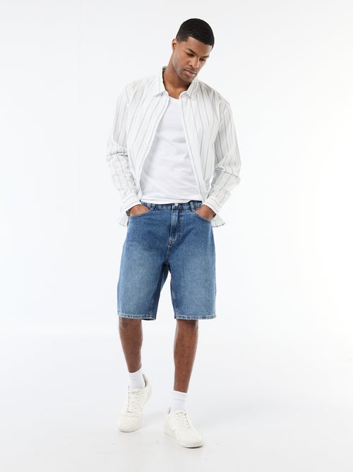 Camisa de algodón con estampado de rayas - Kiabi