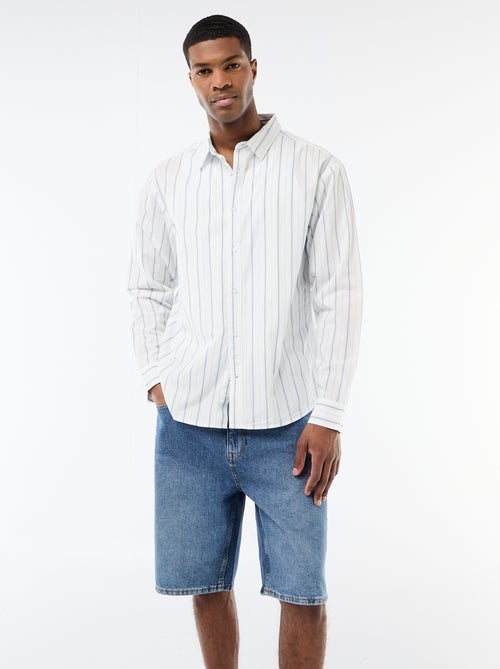 Camisa de algodón con estampado de rayas - Kiabi