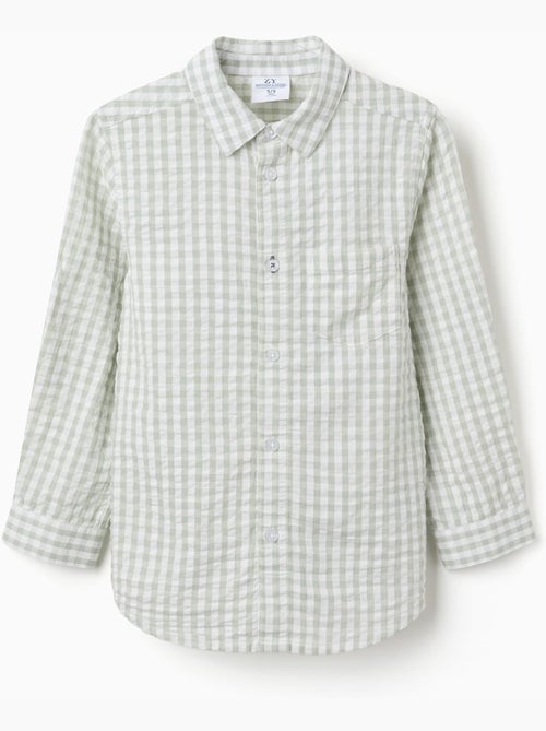 Camisa de algodón con estampado Vichy B&S - Kiabi