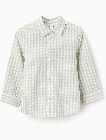 Camisa de algodón con estampado Vichy B&S