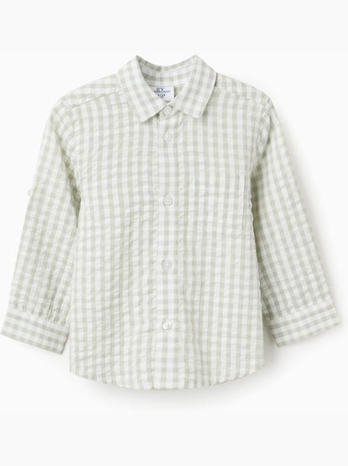 Camisa de algodón con estampado Vichy B&S - Kiabi