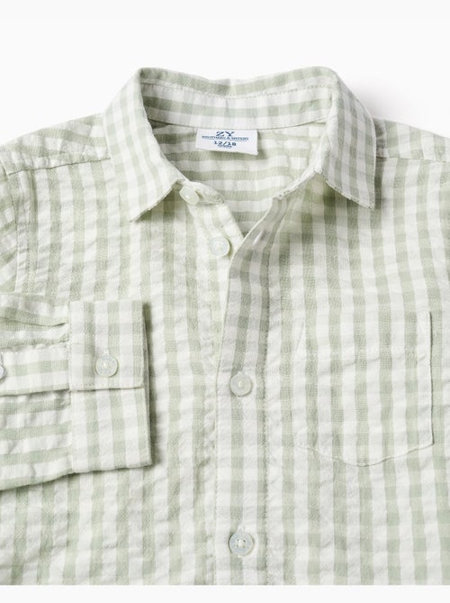 Camisa de algodón con estampado Vichy B&S - Kiabi