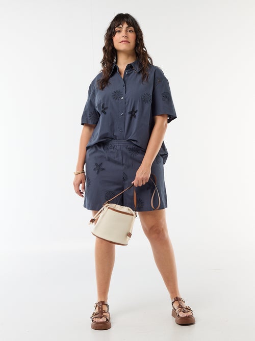 Camisa de algodón con motivos calados - Kiabi