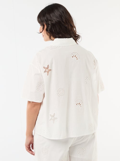 Camisa de algodón con motivos calados - Kiabi
