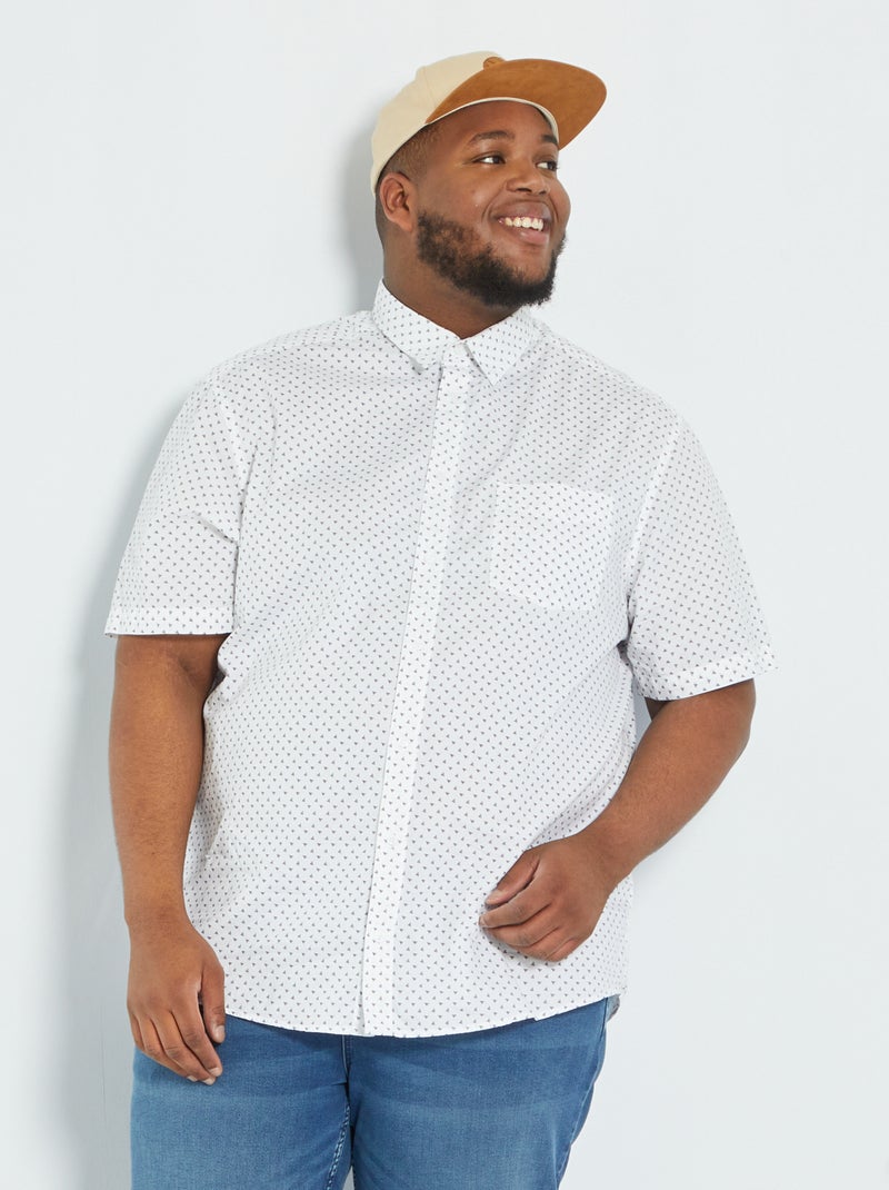 Camisa de algodón con motivos de fantasía BLANCO - Kiabi