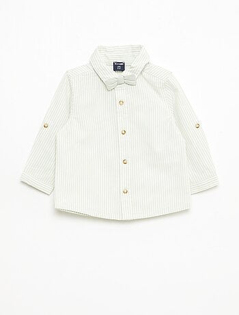 Camisa de algodón con pajarita extraíble