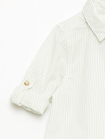 Camisa de algodón con pajarita extraíble