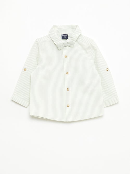 Camisa de algodón con pajarita extraíble - Kiabi
