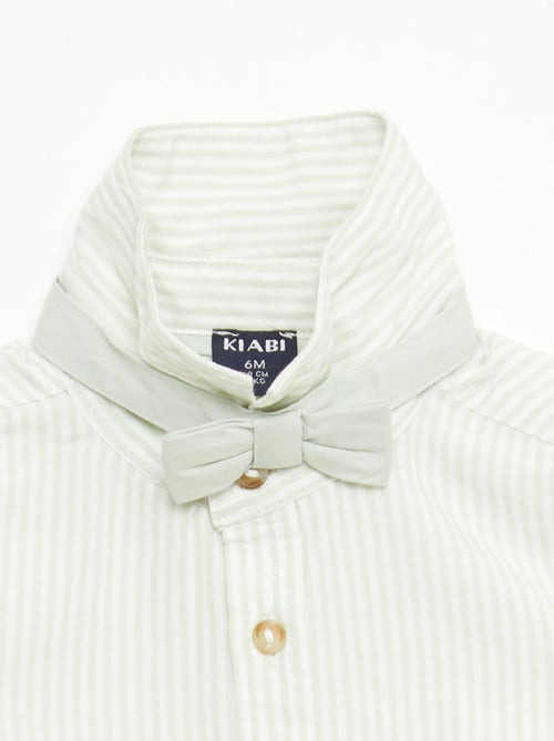 Camisa de algodón con pajarita extraíble - Kiabi