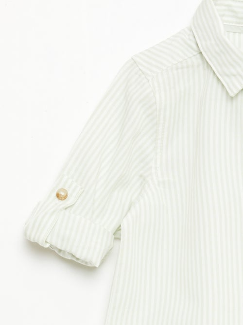 Camisa de algodón con pajarita extraíble - Kiabi