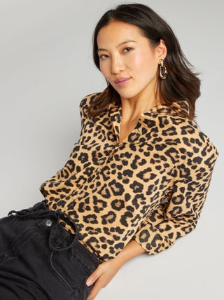 Camisa de algodón de leopardo