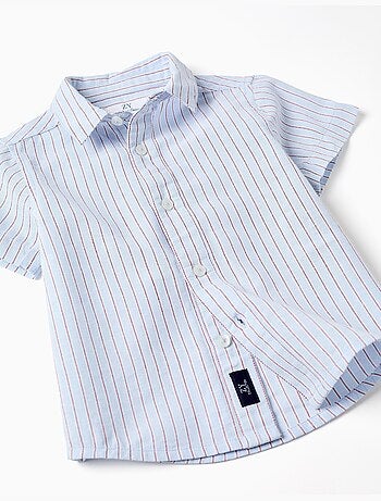 Camisa de algodón de manga corta a rayas