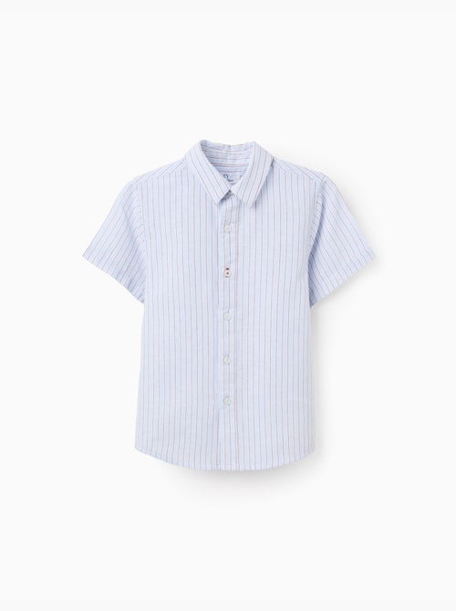 Camisa de algodón de manga corta a rayas - Kiabi