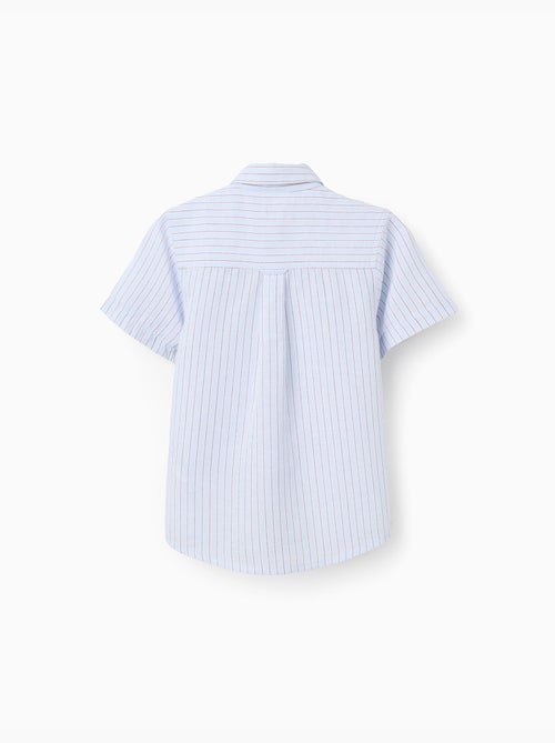 Camisa de algodón de manga corta a rayas - Kiabi