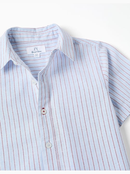 Camisa de algodón de manga corta a rayas - Kiabi