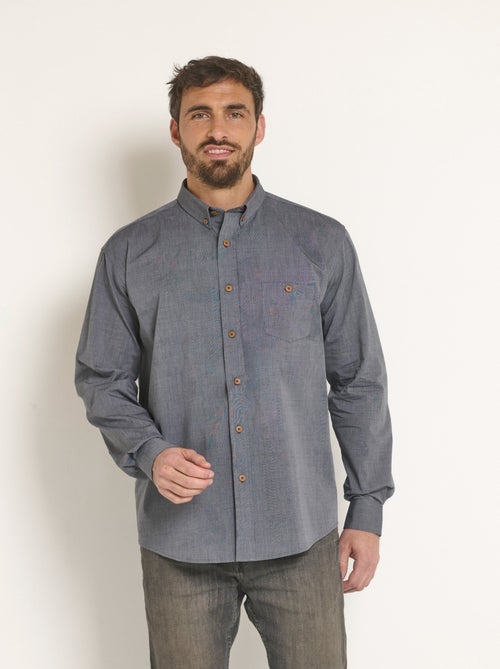 Camisa de algodón de manga larga - Afibel - Kiabi