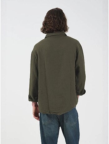 Camisa de algodón de manga larga de ajuste relajado giesto