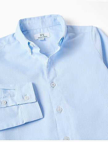 Camisa de algodón dobby de manga larga