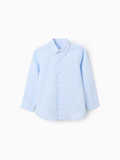 Camisa de algodón dobby de manga larga - Kiabi