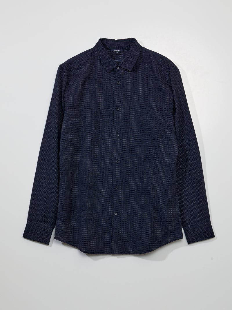 Camisa de algodón estampada AZUL - Kiabi