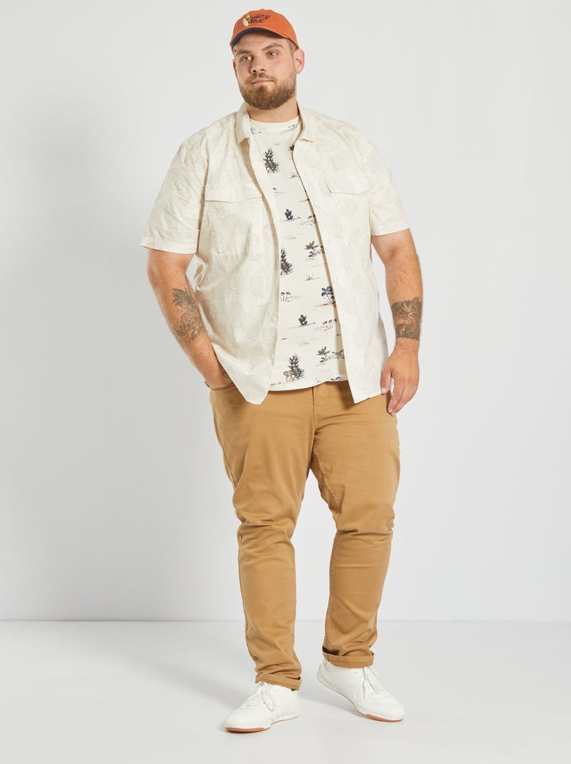 Camisa de algodón estampada BLANCO - Kiabi