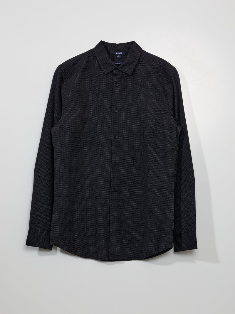 Camisa de algodón estampada NEGRO - Kiabi