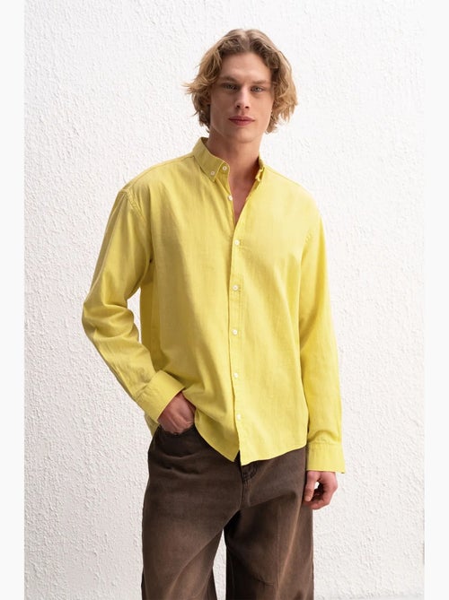 Camisa de algodón extragrande con botones giesto - Kiabi Camisa de algodón extragrande con botones giesto - Kiabi