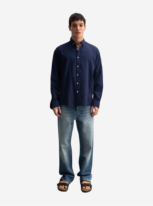 Camisa de algodón extragrande con botones giesto - Kiabi Camisa de algodón extragrande con botones giesto - Kiabi