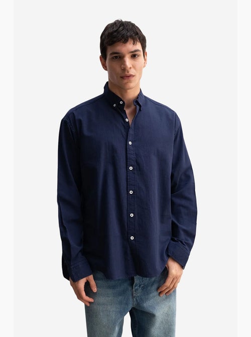 Camisa de algodón extragrande con botones giesto - Kiabi Camisa de algodón extragrande con botones giesto - Kiabi