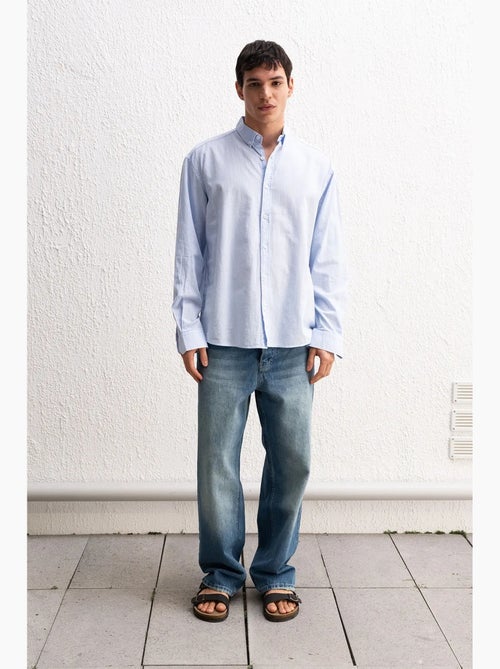 Camisa de algodón extragrande con botones giesto - Kiabi Camisa de algodón extragrande con botones giesto - Kiabi